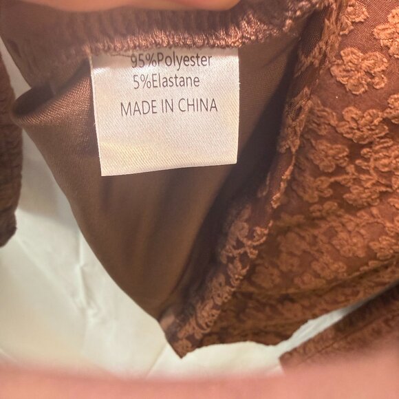 ZESICA Brown Floral Lace Long Sleeve Top – Size M - Picture 3 of 7